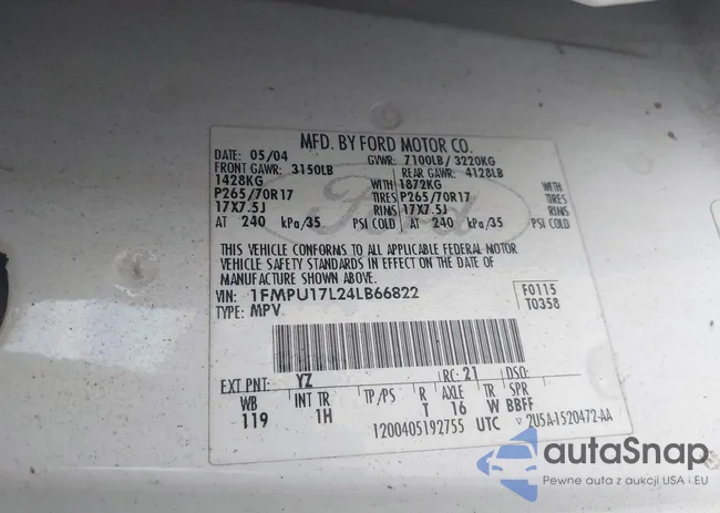 1FMPU17L24LB66822: 42899831