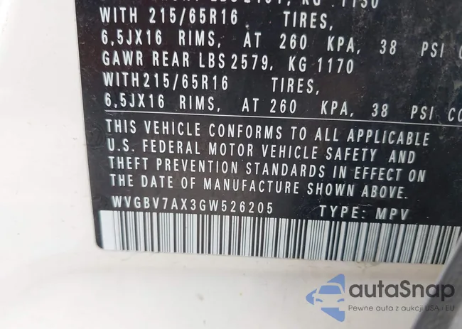 WVGBV7AX3GW526205: 42900108