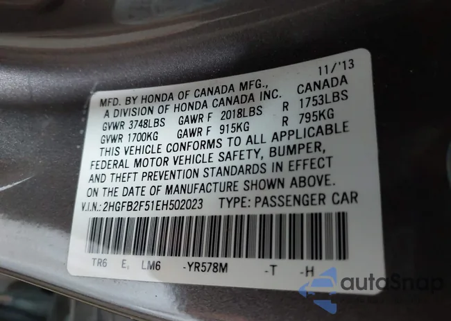 2HGFB2F51EH502023: 42900256