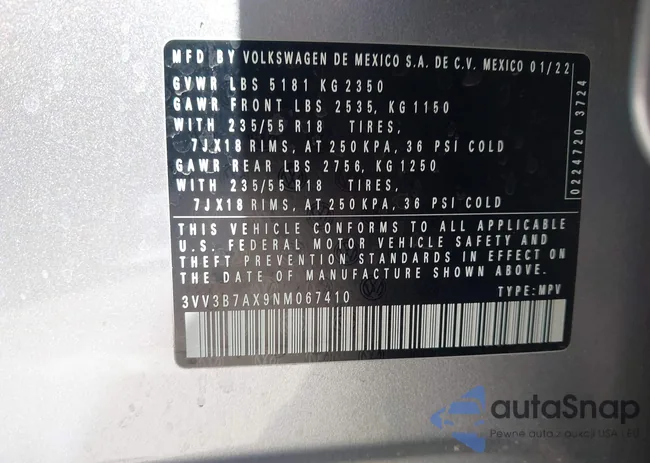 3VV3B7AX9NM067410: 42900264