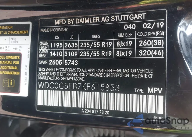 WDC0G5EB7KF615853: 42899701