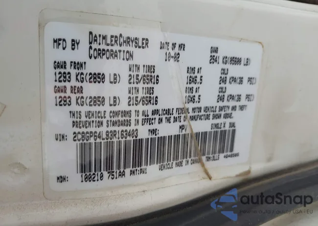 2C8GP64L93R163403: 42900710