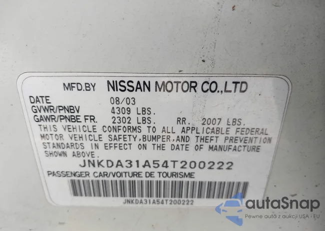 JNKDA31A54T200222: 42900767