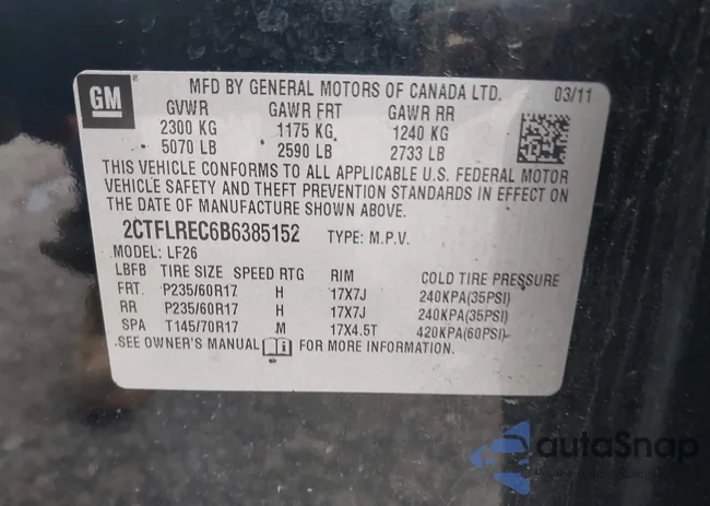 2CTFLREC6B6385152: 42901090