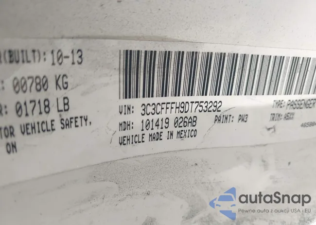 3C3CFFFH9DT753292: 42901275