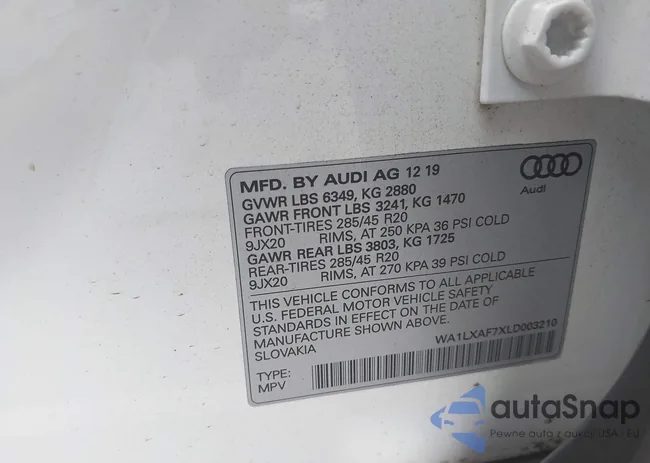 WA1LXAF7XLD003210: 42900410