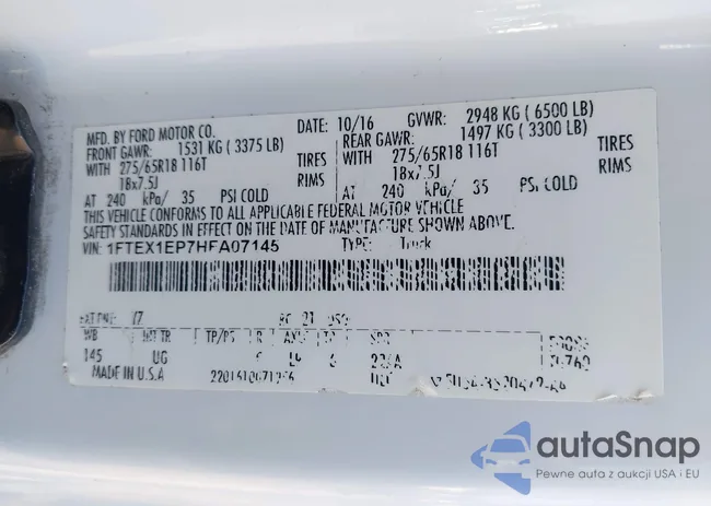 1FTEX1EP7HFA07145: 42900425