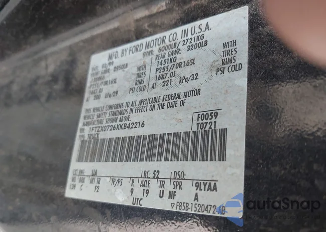 1FTZX0726XKB42216: 42900449