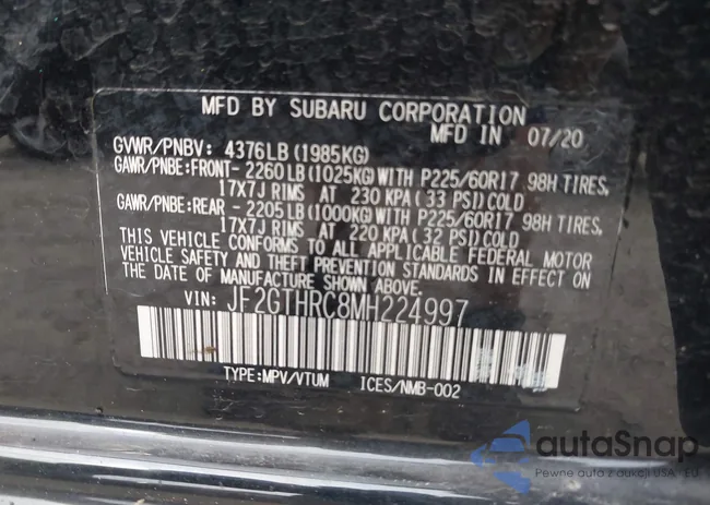 JF2GTHRC8MH224997: 42901687