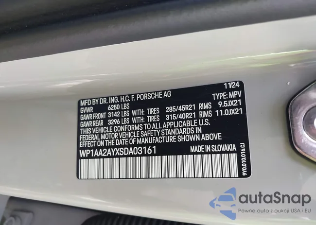 WP1AA2AYXSDA03161: 42901714