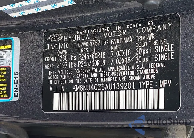 KM8NU4CC5AU139201: 42901723