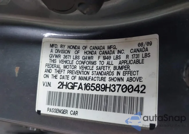 2HGFA16589H370042: 42901773