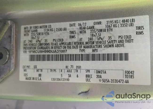 1FMCU9H99DUA31007: 42902127