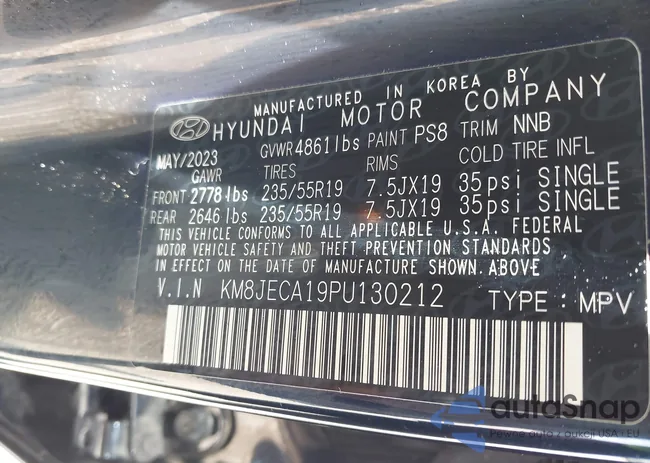 KM8JECA19PU130212: 42902135