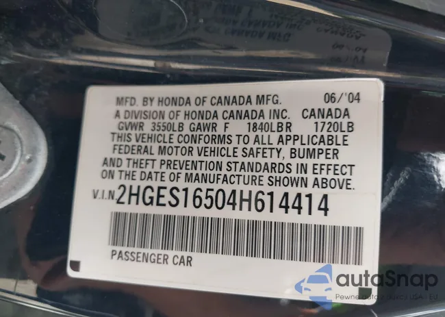 2HGES16504H614414: 42902237