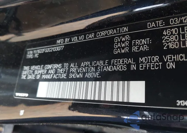 YV1622FS2C2133077: 42901287