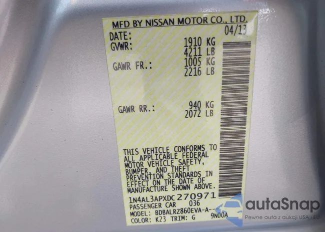 1N4AL3APXDC270971: 42901642