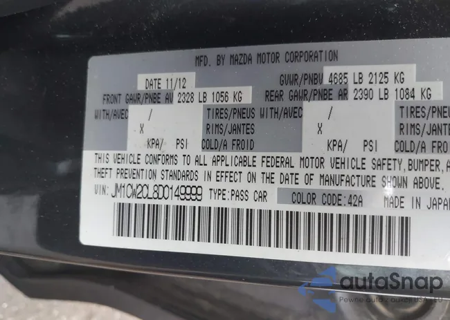 JM1CW2CL8D0149999: 42903215