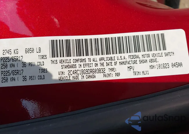 2C4RC1BG9DR603832: 42902340