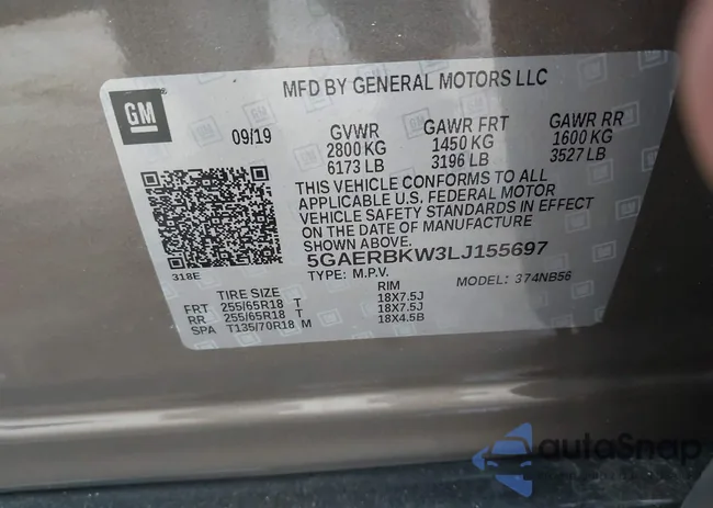 5GAERBKW3LJ155697: 42902435