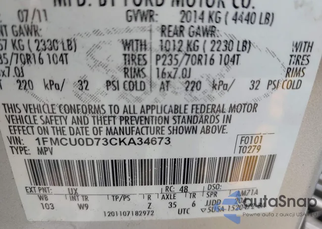 1FMCU0D73CKA34673: 42902463