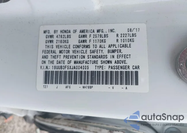 19UUB3F5XJA004005: 42902623