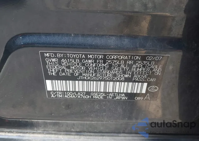 JTHCK262975012008: 42903843