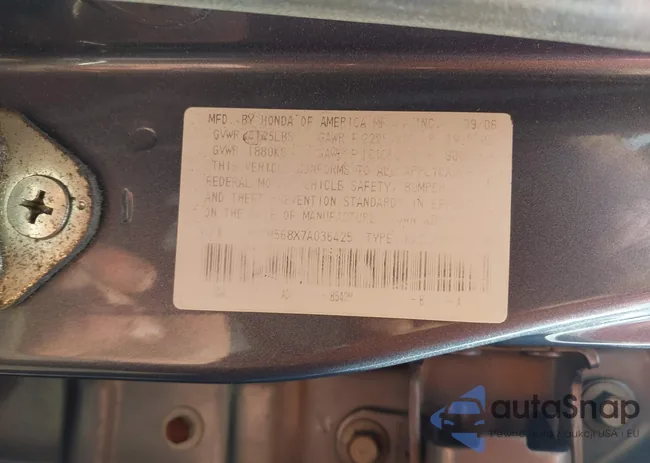 1HGCM568X7A036425: 42903890