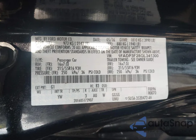 1FADP3F28GL341300: 42904281