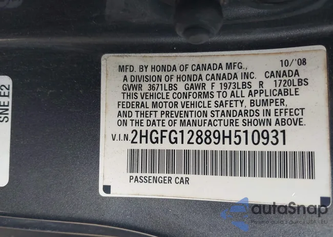 2HGFG12889H510931: 42903353