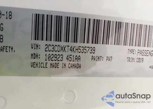 2C3CDXKT4KH535739: 42904730