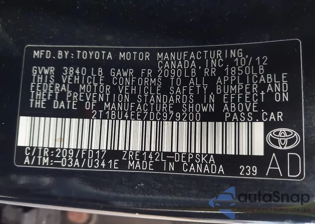 2T1BU4EE7DC979200: 42904805