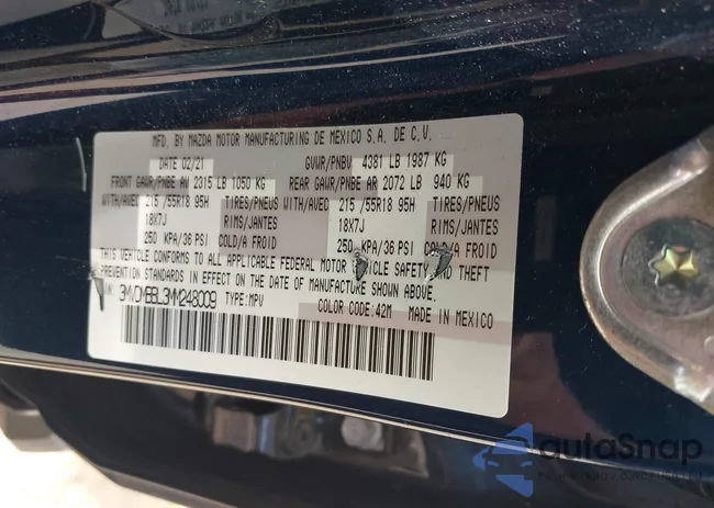 3MVDMBBL3MM248009: 42904343