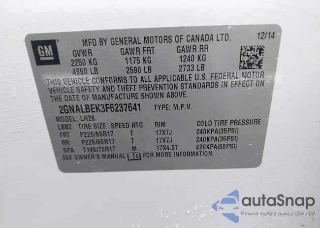 2GNALBEK3F6237641: 42904390