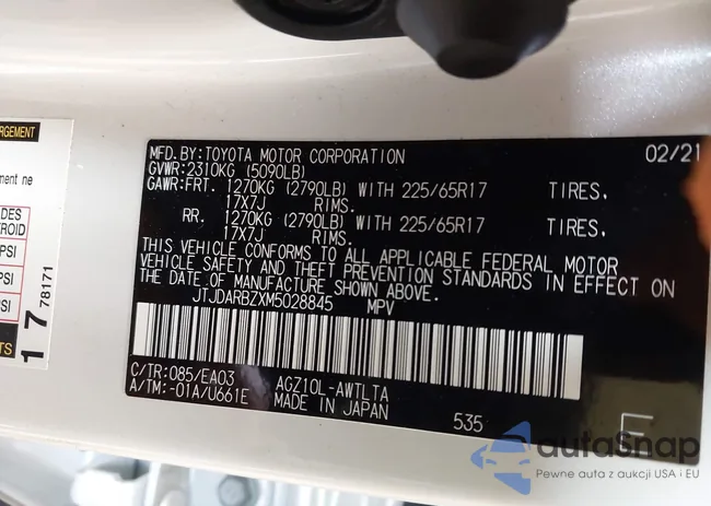 JTJDARBZXM5028845: 42904400