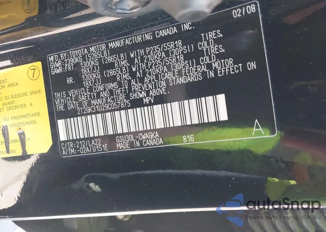 2T2GK31U29C057875: 42904579