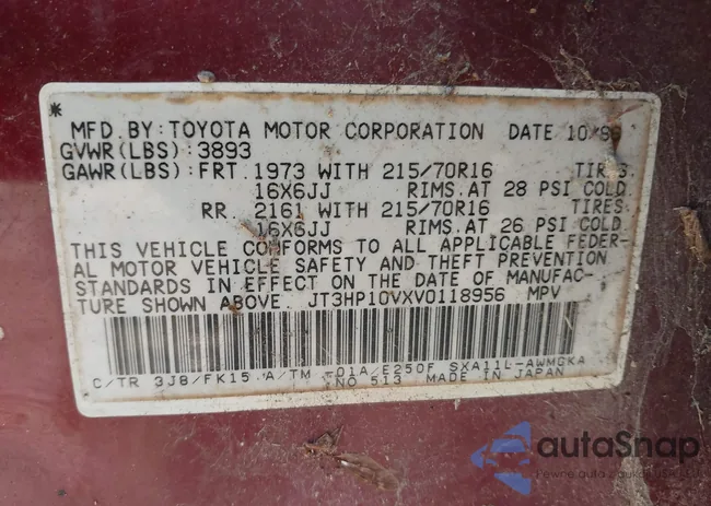 JT3HP10VXV0118956: 42904623