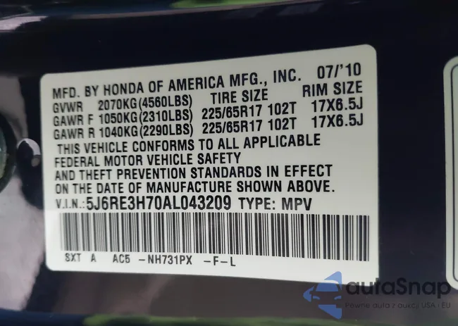 5J6RE3H70AL043209: 42905724