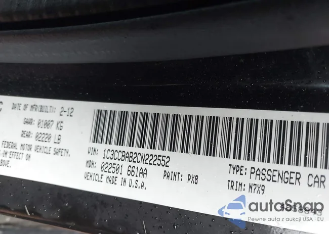 1C3CCBAB2CN222552: 42905971