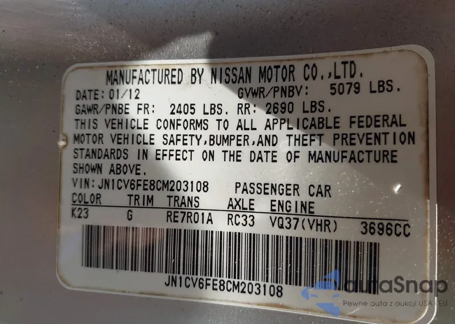 JN1CV6FE8CM203108: 42906073