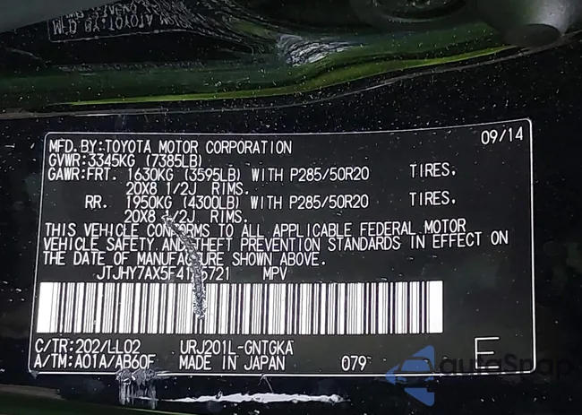 JTJHY7AX5F4165721: 42906143