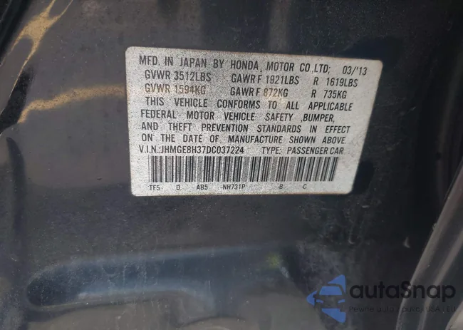 JHMGE8H37DC037224: 42906144