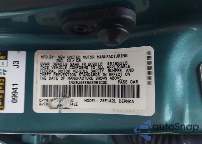 1NXBU4EE9AZ261030: 42906212