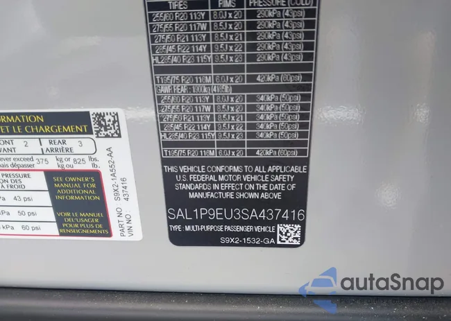 SAL1P9EU3SA437416: 42906237