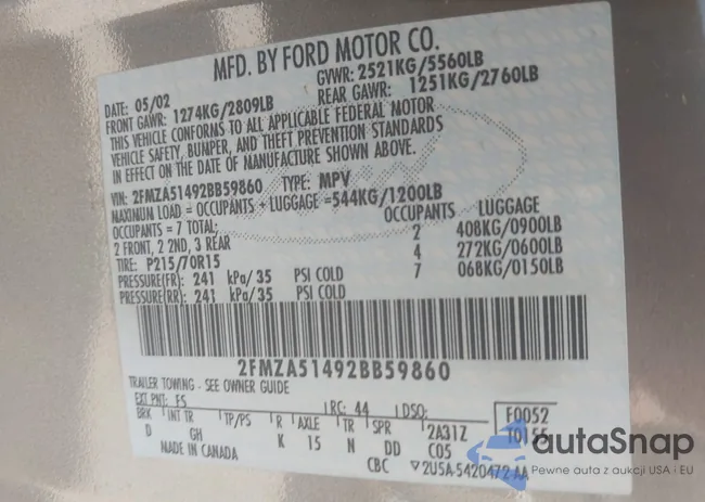 2FMZA51492BB59860: 42905293
