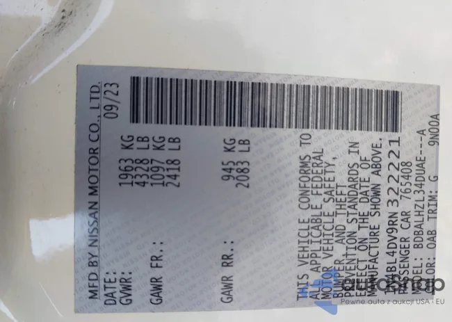 1N4BL4DV9RN322221: 42905318