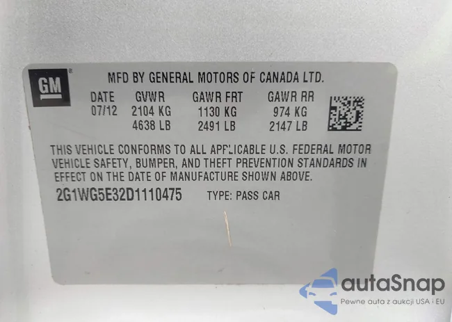 2G1WG5E32D1110475: 42905373