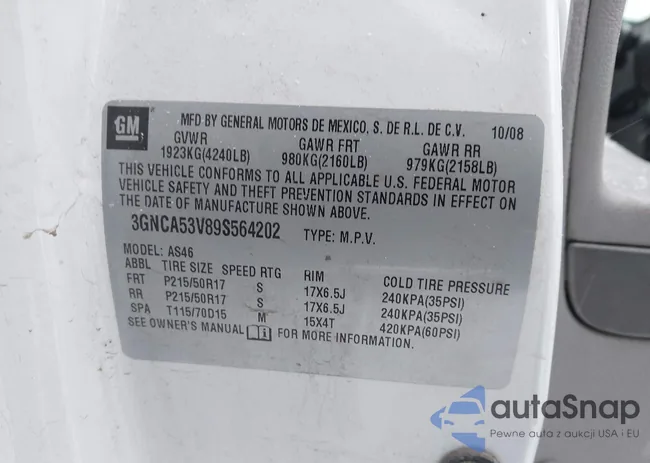 3GNCA53V89S564202: 43904849