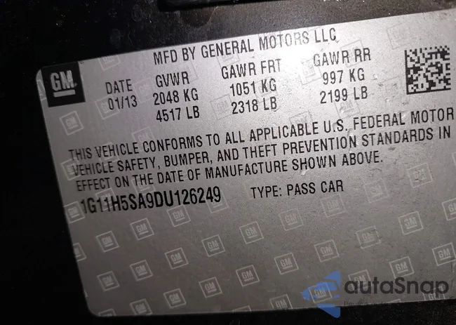 1G11H5SA9DU126249: 43904995