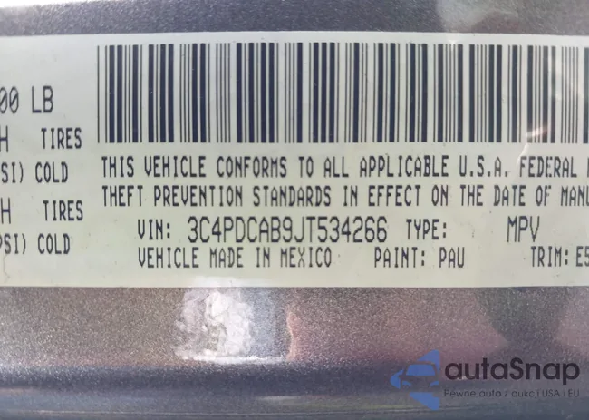 3C4PDCAB9JT534266: 43905080